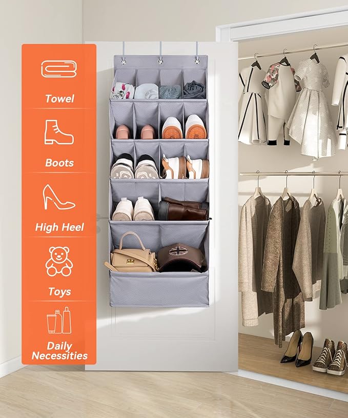 FENTEC 1 Pack Over-the-Door-Shoe-Organizers, Hanging Shoe Organizers
