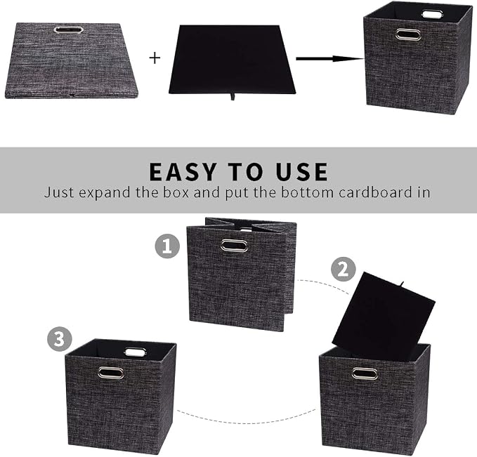 Posprica Fabric Storage Cubes, 13×13×13 cube storage bins, Foldable Drawers