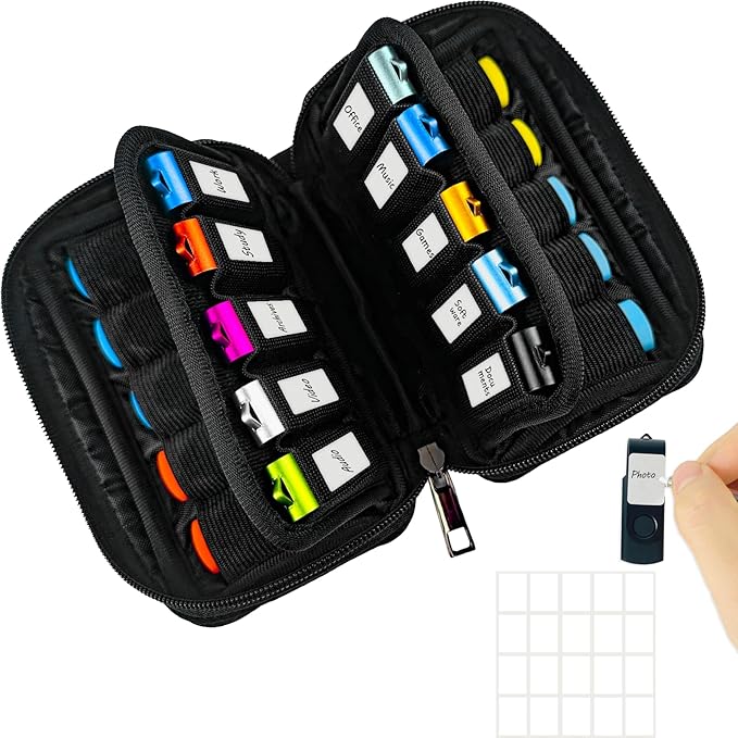 Flash Drive Case 20 Slots USB Storage Case JBOS USB Holder Storage Bag