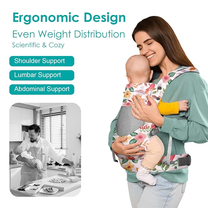 Newborn Baby Front Carrier Backpack, Toddler Baby Body Carrier, 7-66 Lbs