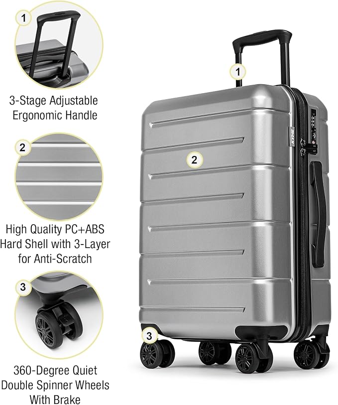 KYME Luggage Sets 2 Piece Hardshell 22"/26" Suitcase