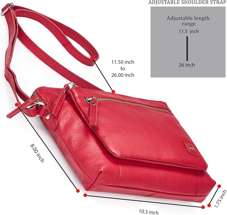 Wise Owl Accessories Small Soft Pebbled Real Leather Crossbody Handbags Purses