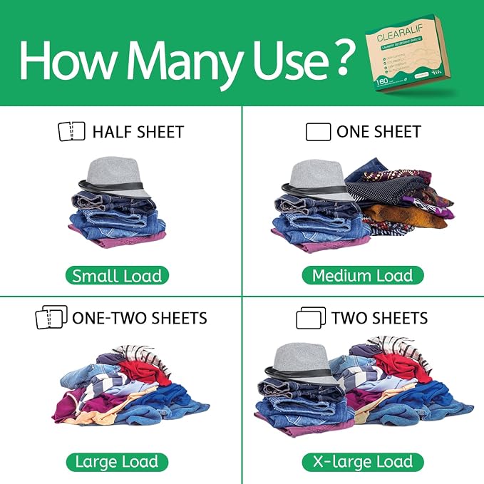 CLEARALIF Laundry Detergent Sheets up to 160 Loads, Laundry Detergent Strips