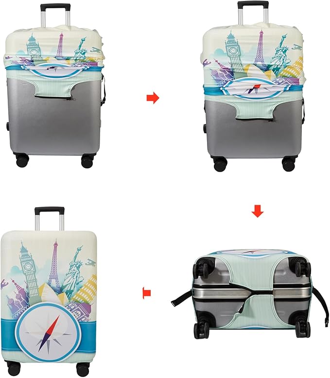WUJIAONIAO Travel Luggage Cover Baggage Suitcase Cover Protector Skins 18-32