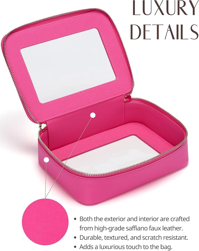 Popvibe Clear Makeup Bag Travel Cosmetic Case Transparent Toiletry Bag