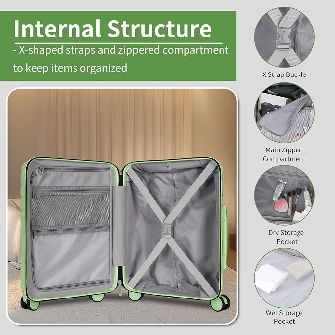5-Piece Luggage Set, Lightweight ABS+PC Hard Shell Suitcase