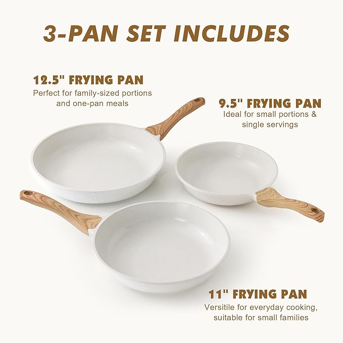 SENSARTE Nonstick Frying Pan Skillets, Healthy Cookware Chef's Pan, Free of