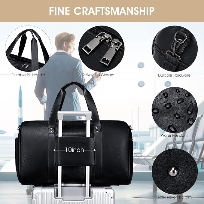 Wogarl 3PCS Leather Weekender Bag