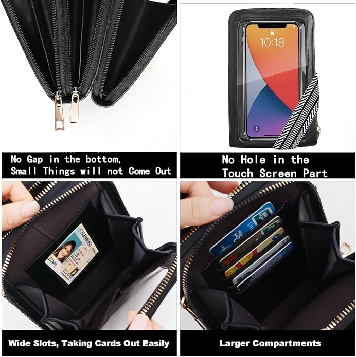 Crossbody Cellphone Purse Women Touch Screen Bag RFID Blocking Wallet Handbag