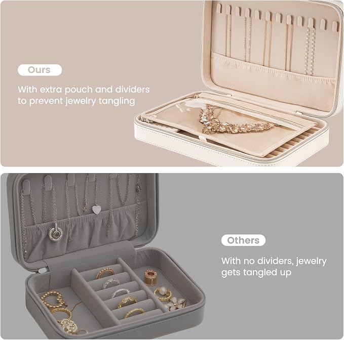 Lolalet Travel Jewelry Case for Women, Travel Jewelry Organizer Box