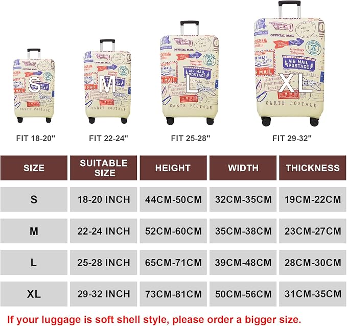 WUJIAONIAO Travel Luggage Cover Baggage Suitcase Cover Protector Skins 18-32
