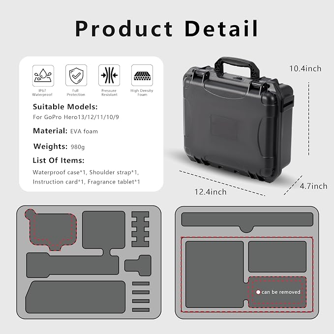 Hard Case Organizer For Gopro Hero 13/12/11/10/9/8 Media Mod/Volta/Protective
