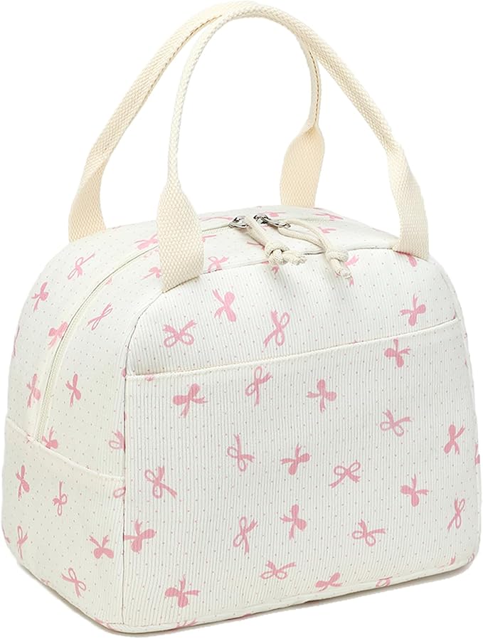 Bluboon Lunch Bag for Women Men Cute Corduroy Lunch Tote Bags Reusable