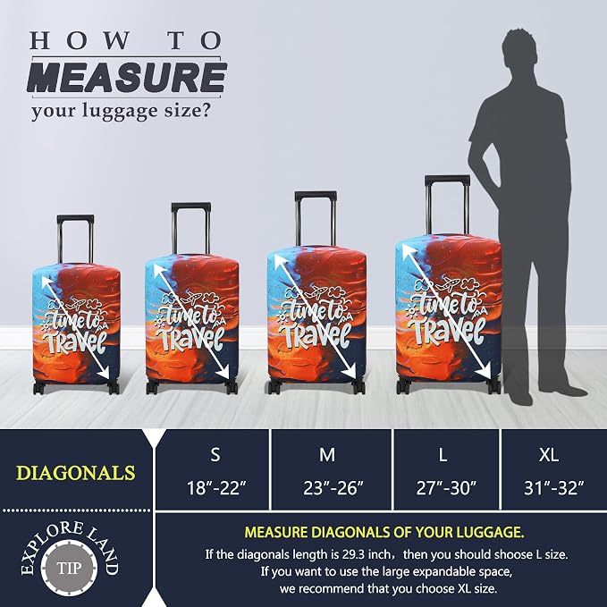 Explore Land Luggage Cover Suitcase Protector Fits 27-30 Inch Case