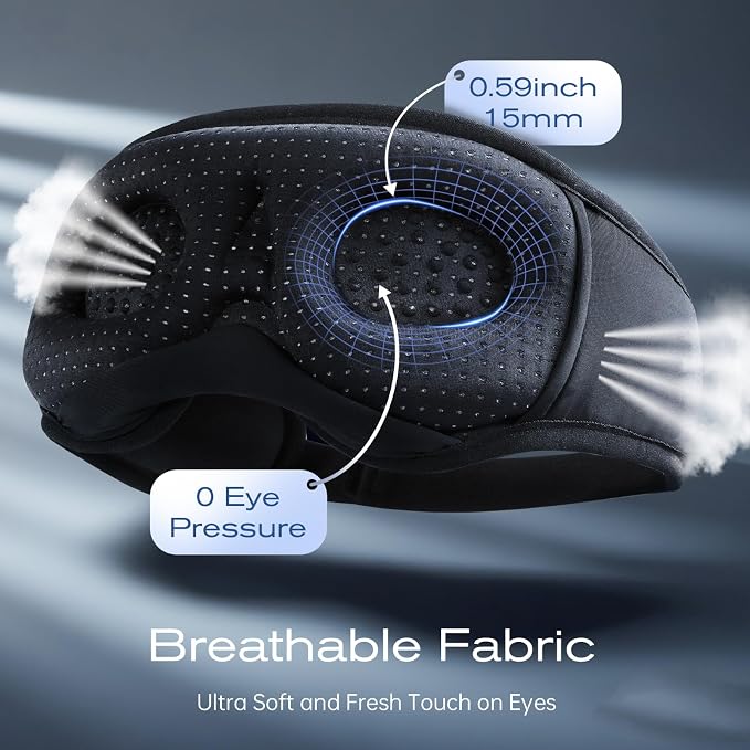 3D Sleep Mask with Bluetooth Headphones, Sleeping Headphones