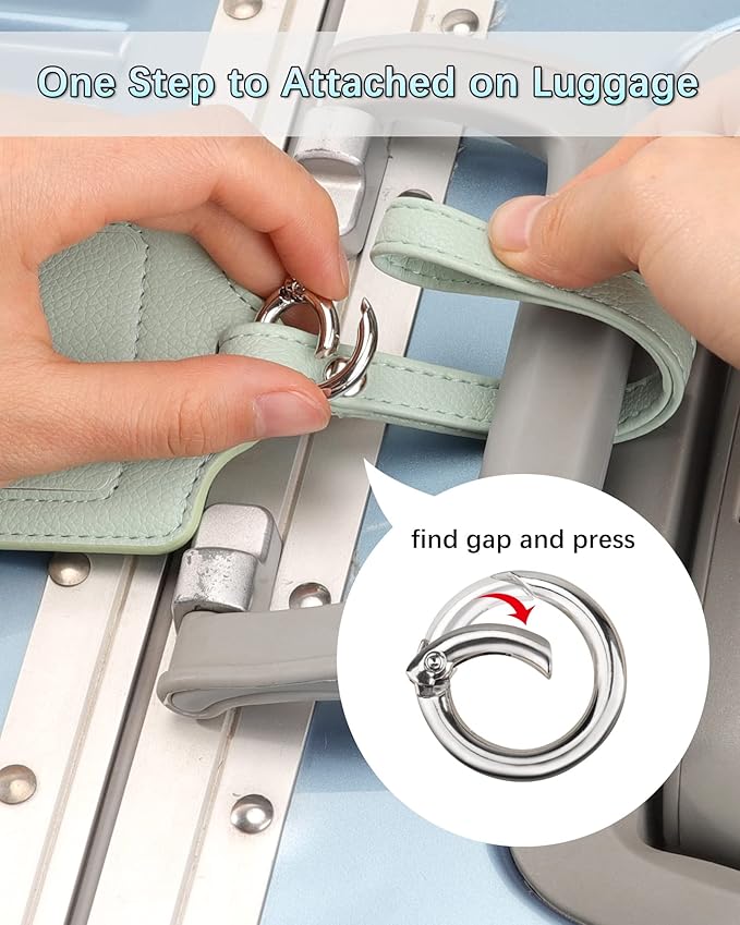 Teskyer Luggage Tags, 3 Pack Premium PU Leather Luggage Tags