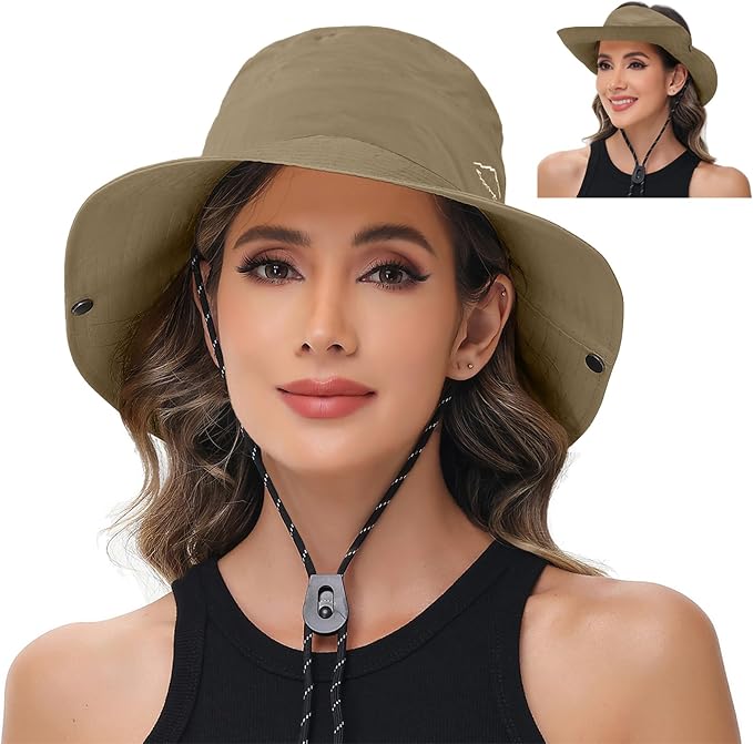 Sun Hats for Women Bucket Hat UV Protection Fishing Hat Wide Brim Safari Hats 2