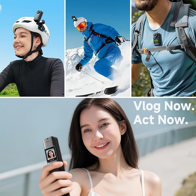 SJCAM C300 Pocket Action Camera 4K, 7Hour Power, 6-Axis Stabilization,