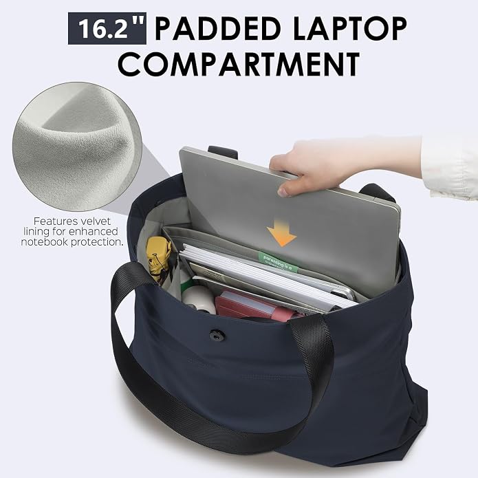 SIMTOP Tote Bag for Women with Magnetic Pocket Water Resistant Polyester 16.2"