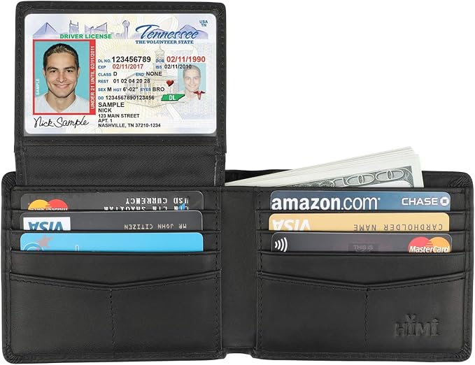 Wallet for Men-Genuine Leather RFID Blocking Bifold Stylish Wallet