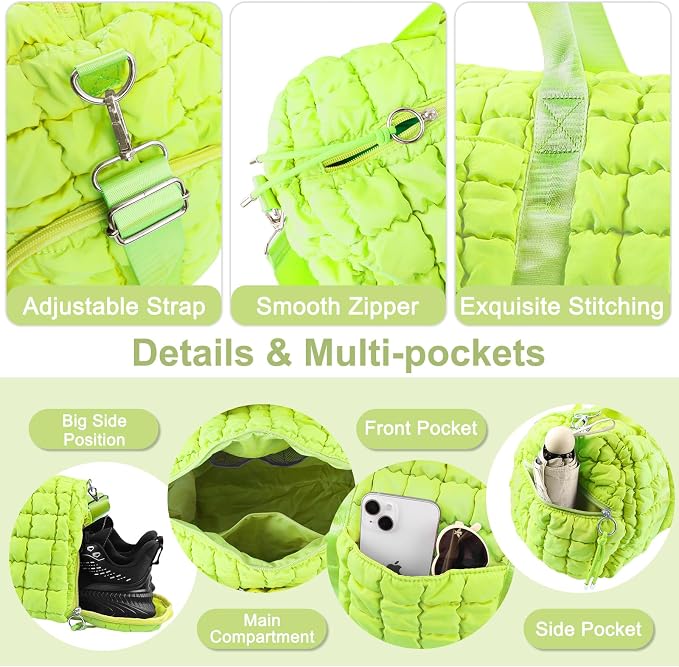 Quilted Travel Duffle Bag Gym Bag