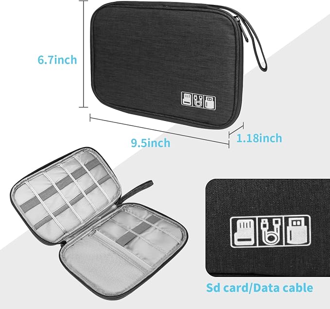Electronics Organizer Travel Case, Electronic Accessories Storage Bag, Portable