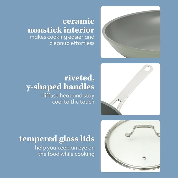 Sur La Table Kitchen Essentials Cool Commune Hard Anodized 10 Piece PFA Free