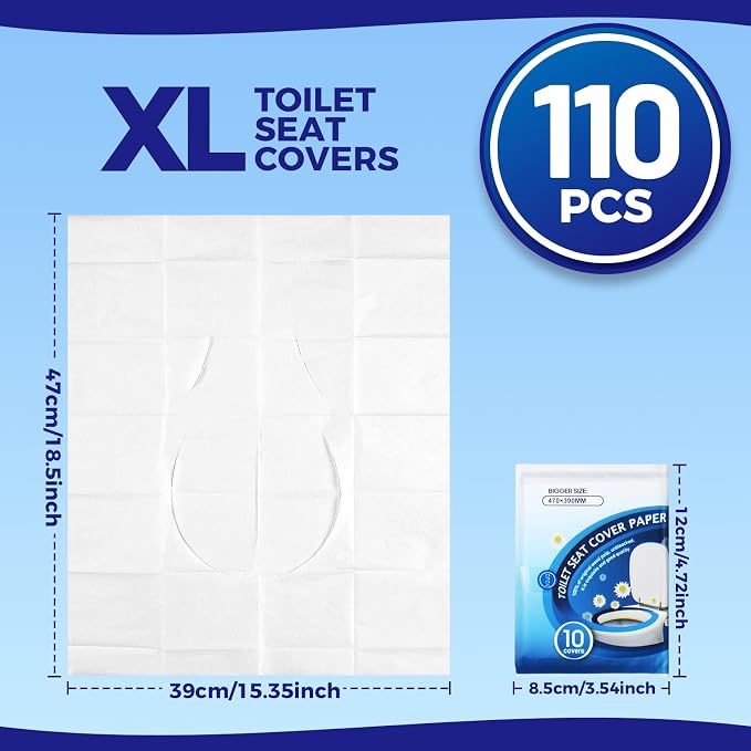 YGDZ Toilet Seat Covers Disposable, XL Flushable Toilet Seat Covers Travel