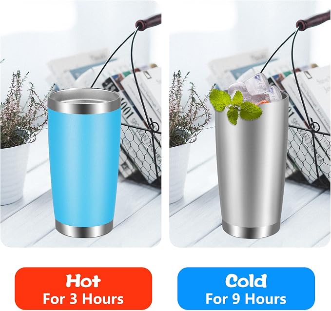 VEGOND 20oz Tumbler with Lid and Straw Stainless Steel Tumbler Cup Bulk Vacuum