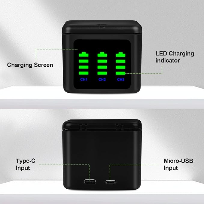 Battery Charger Kits for GoPro Hero 12 11 10 9 Black