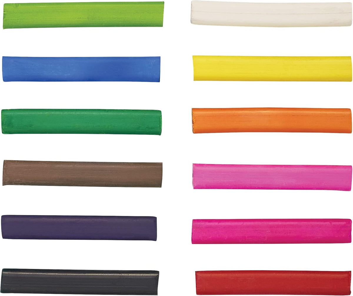 Prang Pastello Paper Chalk, Square, Assorted Colors, 12 Count