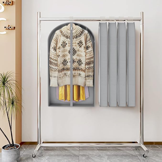 Zilink 40" Suit Bags for Closet Storage Clear Mink Coat Storage Bag Hanging