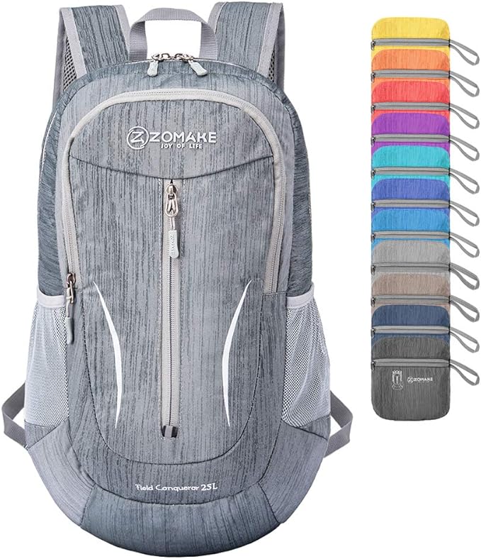ZOMAKE 25L Ultra Lightweight Packable Backpack, Foldable Hiking Backpacks Water