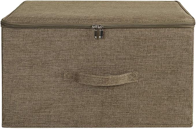 ANMINY 2PCS Storage Bins with Zipper Lids 36 Qt Lidded Fabric Storage Boxes