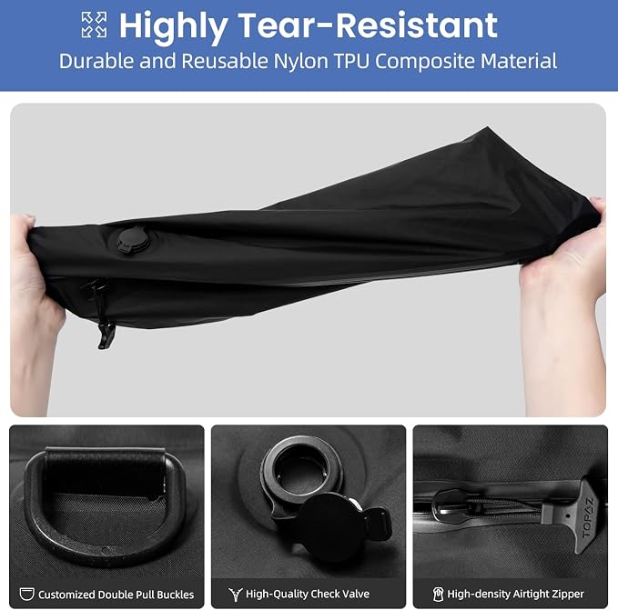 BAGAIL TPU Vacuum Bag for Travel, Reusable Compression Bag