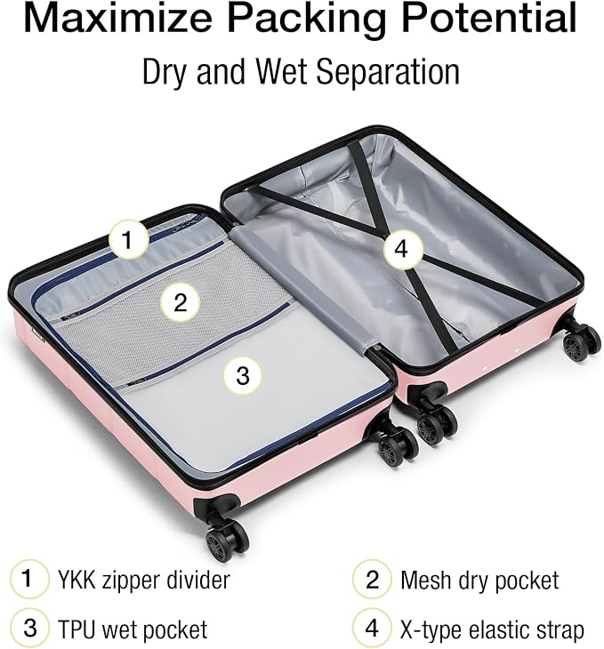 KYME 26 Inch Luggage TSA Approved Hardshell 26" Suitcases