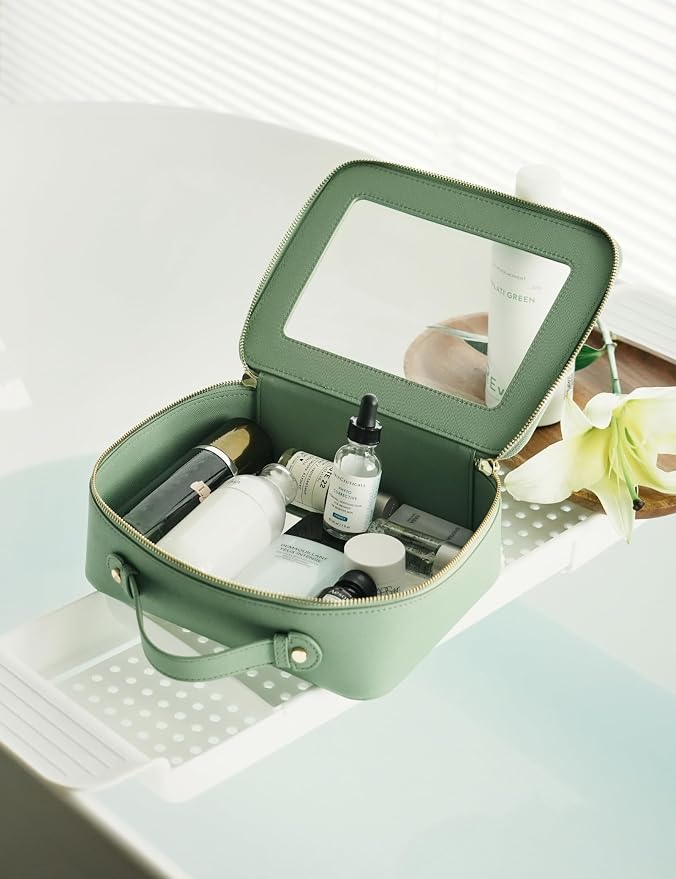 Popvibe Clear Makeup Bag Travel Cosmetic Case Transparent Toiletry Bag