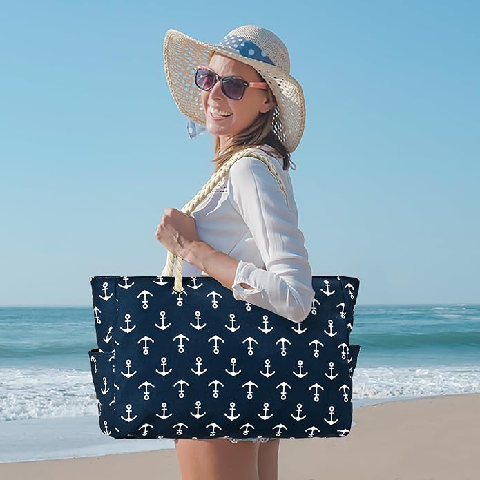 Becokan Beach Bag Large Beach Tote Bag