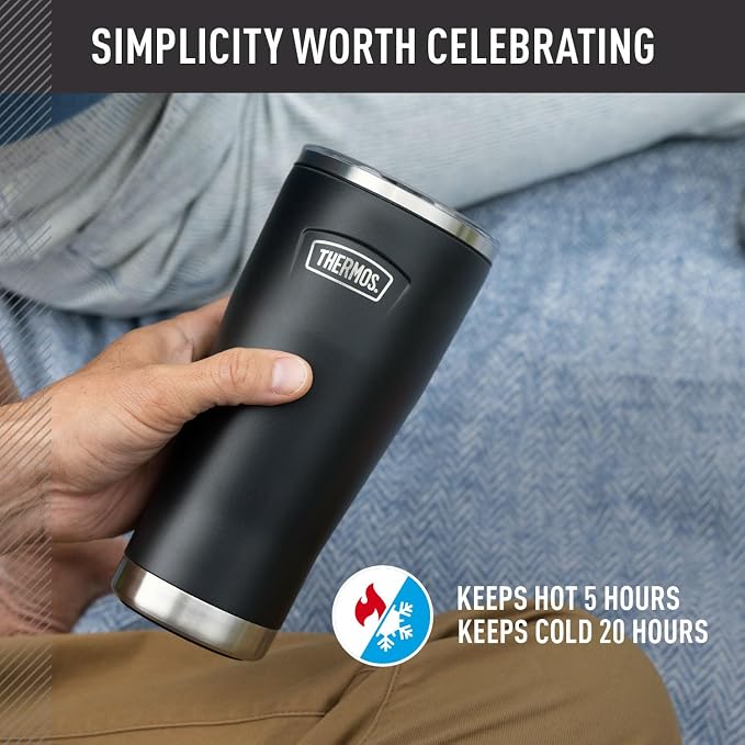 THERMOS ICON SERIES, Stainless Steel Tumbler with Slide Lock, 18 Ounce, Sea Green