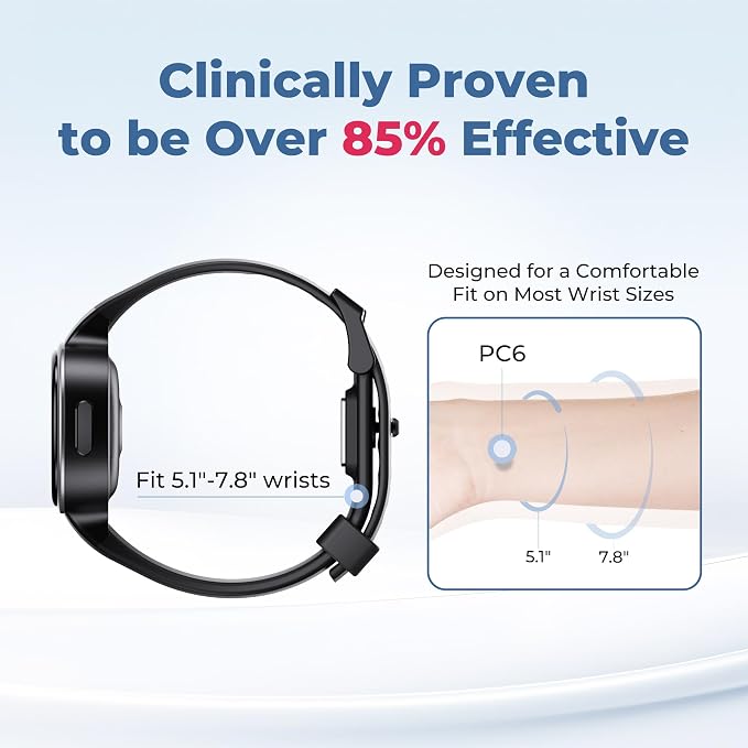 EmeTerm Smart FDA-Cleared Anti-Nausea Wristwatch Touchscreen IP67 Waterproof