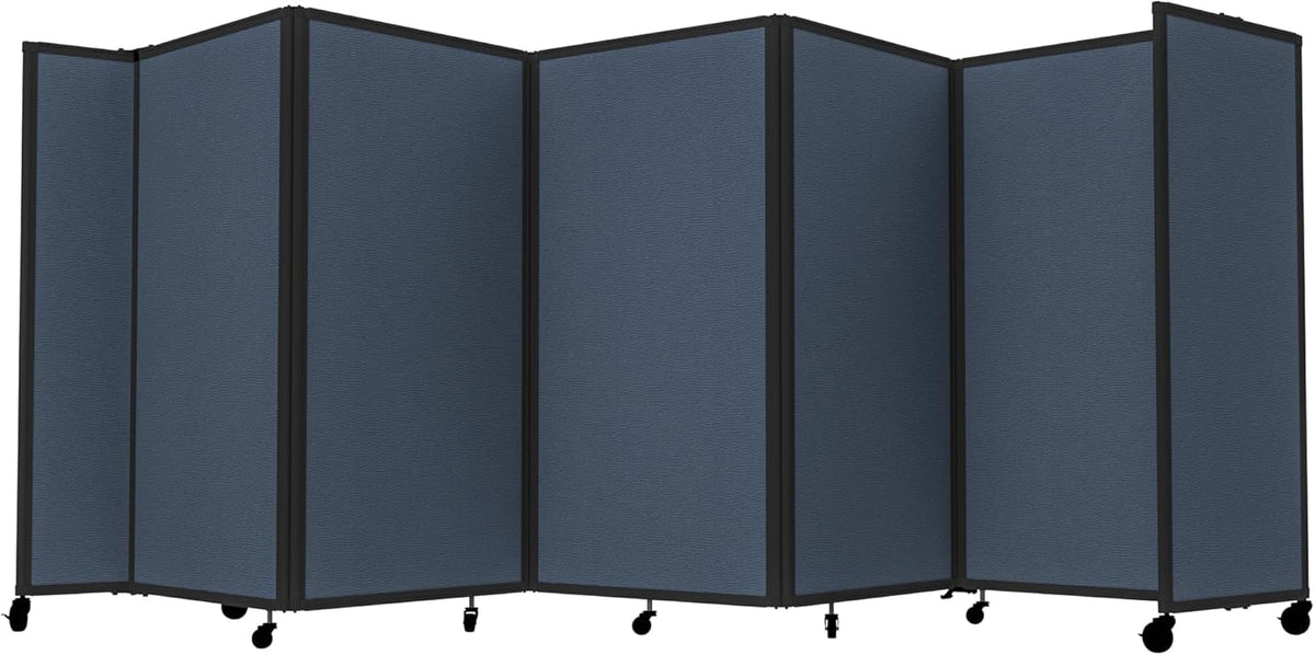 Versare Room Divider 360 Portable Wall Partition | Folding Panels | Large Freestanding Divider | Locking Wheels | Temporary Room Separator
