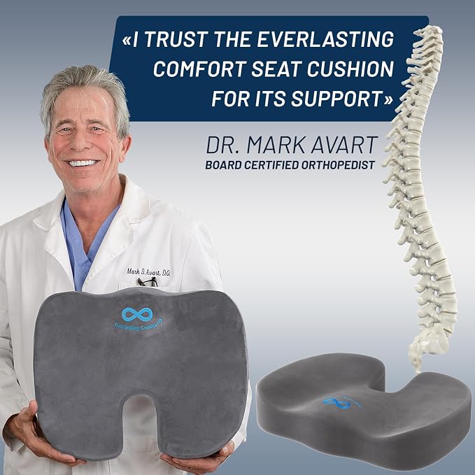 Everlasting Comfort Doctor Recommended Memory Foam Seat Cushion