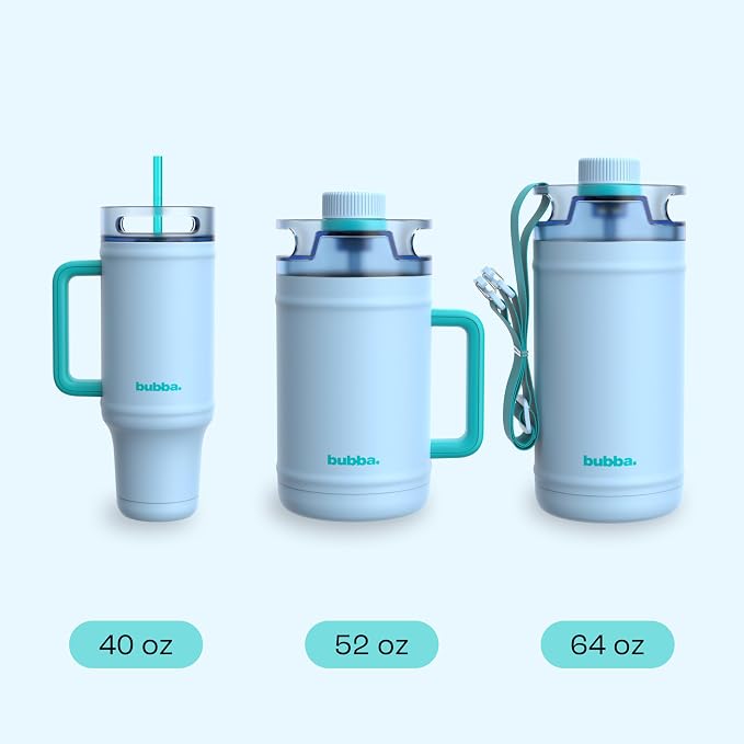 bubba 40 oz Insulated Stainless Steel Tumbler with Handle and Straw - Leakproof, Dishwasher Safe, Cup Holder Tumbler, Lead-Free and BPA-Free, Daydreamin'