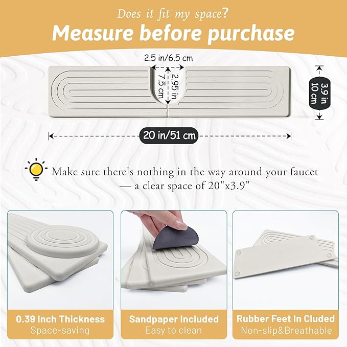 20'' Wider New Upgrade Faucet Mat