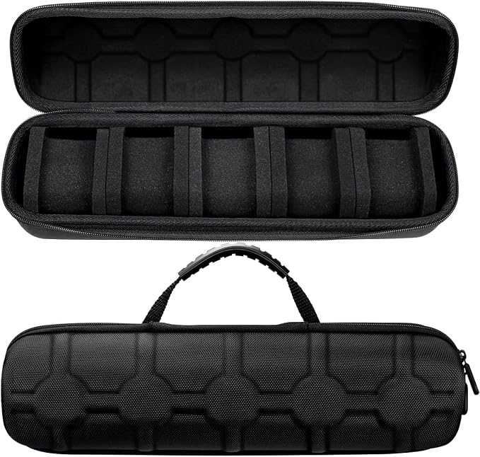 Juntan 5 Slots Hard Watch Travel Case, Portable Nylon Zipper Storage Organizer