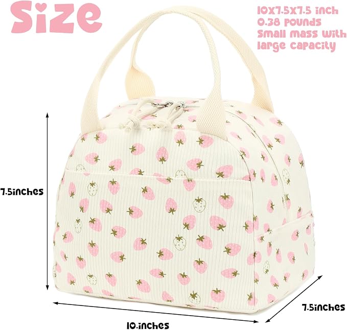 Bluboon Lunch Bag for Women Men Cute Corduroy Lunch Tote Bags Reusable