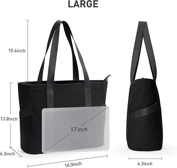 Tote Bag for Women with Zipper, Travel Tote Bags with Compartments Large