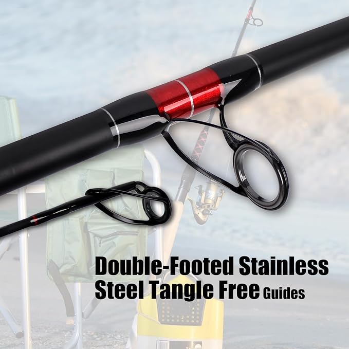 Fiblink Surf Spinning Fishing Rod 2-Piece/3-Piece Carbon Fiber Travel Fishing