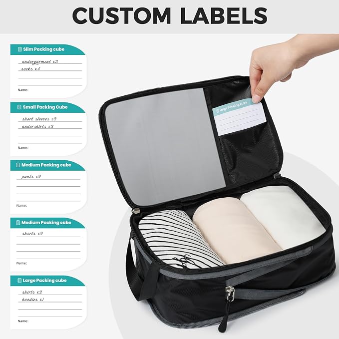 BAGAIL 6 Set Ultralight Compression Packing Cubes Packing Organizer