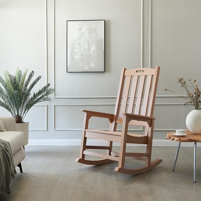Psilvam Oversized Outdoor Rocking Chair Set of 2, Porch Rocker